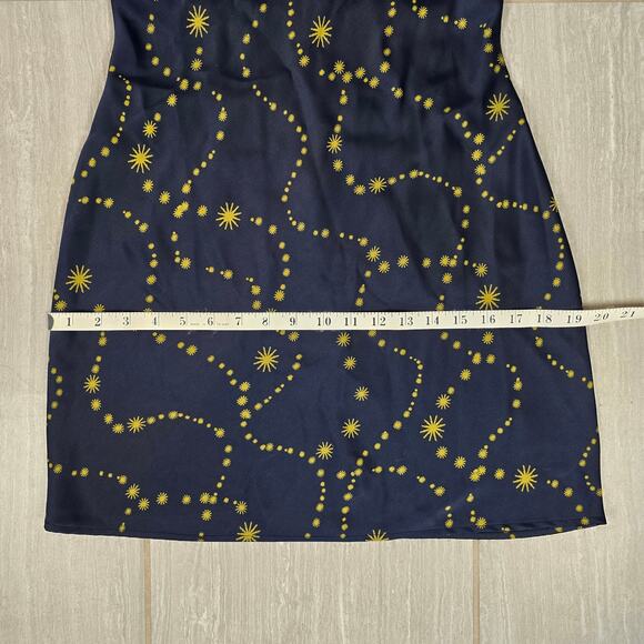 Urban Outfitters Mallory Celestial Slip Dress, Navy & Gold, Sz Medium - Picture 6 of 10